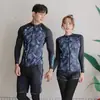 Traje de Buceo Coreano Pareja Femenina Manga Larga Traje de Baño Medusa Hombres Dividido Cremallera Pantalones con Protección Solar Traje de Snorkel Delgado