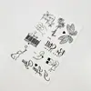 Adesivos de tatuagem estilo escuro minimalista, à prova d'água e de suor, designs florais frescos e letras em inglês, adesivos de tatuagem descartáveis atacado