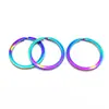 Anillo de Llavero Metálico Colorido Anillo Plano Deslumbrante Llavero de Siete Colores Colgante de Joyería DIY Llavero En Stock Al Por Mayor