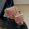 Mini bolso de cadena de rombos para mujer 2023 nuevo bolso de terciopelo bolso de hombro bandolera bolso de mano entrega de una sola pieza