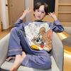 Pijamas para meninos primavera e outono algodão manga comprida desenho animado fino ar condicionado roupas médias e grandes crianças meninos algodão casa wear atacado