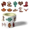 500 Piezas de Pegatinas de Rollo de Vaquero Estilo Ins Vaquero Creativo Transfronterizo Material para Cuaderno de Bocetos Pegatinas de Sellado Autoadhesivas