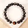 Pulsera de Obsidiana Plateada Natural y Arena Dorada Púrpura para Mujer, Pulsera de Pareja de Alto Contenido de Cinabrio, Regalo para el Año del Zodiaco de la Novia, Joyería de Mano