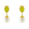 Pendientes de perlas de alta calidad con nicho de ópalo y gota de agua, estilo retro artístico, para otoño e invierno de 2023 para mujer