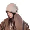 Sombreros de Otoño para Mujer con Circunferencia de Cabeza Grande, Gorros de Punto Versátiles de Moda, Gorros tipo Headwrap, Sombreros Postparto, Gorros Holgados de Celebridad de Internet, Sombreros para Adelgazar la Cara
