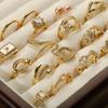 Venda Quente Transfronteiriça Europeia e Americana Luz de Luxo Banhado A Ouro Cobre Zircônio Anel de Abertura Personalidade Moda High-end Jóias Mulheres Atacado