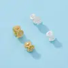 Anel de Corrida em Prata Esterlina 925 Cravejado com Guirlanda de Diamantes Contas Espaçadoras de Margarida Pulseira de Pérolas DIY Feita à Mão Colar de Contas Soltas Contas Soltas Pingente
