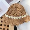 Estilo Coreano ins Margarita Estilo Fresco Sombrero de Paja para Niños Sombrilla de Verano Protector Solar Niña Bebé Protector Solar Paja Bolsa de Cereza
