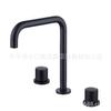 Kaiping Youjia Baño Negro Mate Lavabo Separado Lavabo de Tres Agujeros Tubo de Siete Caracteres Caliente y Frío Doble Manija 30165
