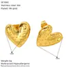 Pendientes de estilo ins europeo y americano, pequeños, frescos, con forma de corazón, geométricos, de temperamento, para mujer, versátiles, de acero de titanio, sin decoloración, venta al por mayor de joyería