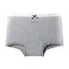 Ropa interior de mujer de algodón 100% con lunares, de cintura media, hipoalergénica, transpirable, calzones tipo bóxer cortos con fuelle extendido de algodón puro, pantis sexys de encaje para niñas