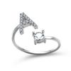 Anillo de letra de nombre de familia creativo con explosiones transfronterizas, anillo abierto ajustable de temperamento para mujer, 26 letras inglesas, anillo anillo anillo