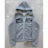 Sudadera con Capucha y Cremallera de Manga Larga Estampada Y2K Holgada Chaqueta Sudadera con Capucha Retro Ropa Urbana de Moda High Street