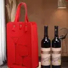 Bolsa de Fieltro para Vino para Dos Botellas, Personalizable con Logo, Bolsa Visible para Regalo de Vino, Bolsa Individual de Fieltro para Vino