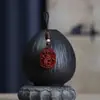 Colgante Zodiaco Arena Dorada Púrpura Cinabrio Llavero Colgante Tallado Doble Cara Año Animal Mono Artículo Portátil Auspicioso