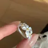 Nuevo Anillo de Flor de Gardenia Estilo Chino, Estilo Minimalista y Fresco, Anillo Ajustable para Mujer, Nuevo Modelo Popular 2025, Anillo para Dedo Índice