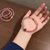 Pulsera de Cristal de Fresa de una Sola Hilo Pulsera de Cristal de Fresa y Labradorita de Temperamento de Alta Clase Pulsera de Estilo Dulce y Femenino