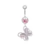 Gaibei Moda Cruzada Europeia e Americana Luxo Leve Anel de Umbigo Flor de Lótus Cheio de Diamante Piercing Cruzado Aço Inoxidável Prego de Umbigo Anel de Umbigo