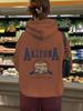 Sudadera holgada de manga larga con capucha para mujer, talla europea, otoño e invierno, Amazon, Europa y América, con estampado ARIZONA.