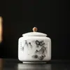 Latas vazias de porcelana de jade com gordura de ovelha de alta qualidade, grandes, meio quilo, recipientes selados para armazenamento, caixa de chá, armazém de chá, latas de chá de cerâmica para chá vermelho e verde