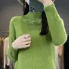 Moda gola alta meia-calça cor sólida Flor Diamante Veludo Andy primeira linha prêt-à-porter quente solta modeladora para o dia a dia feminina tricô base