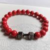 S460 comercio exterior joyería popular pulsera de piedra volcánica pulsera de lava accesorios de mancuerna de metal producto de Yiwu