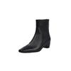 Botas Delgadas de Piel de Oveja de Primera Capa con Estampado de Elefante que Aumentan la Altura 2025 Otoño/Invierno Botines Cortos Cuadrados de Tacón Cuña Medio de Cuero Genuino para Mujer