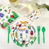 Mm227 Insecto Mariquita de Siete Puntos Libélula Fiesta Festival Pancarta de Fiesta 8 Personas Set de 4 Piezas Plato de Papel Servilleta Vaso de Papel