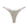 Amazon Comércio Exterior Europeu e Americano calcinha fio T feminina fina de algodão com estampa de leopardo e zebra sexy de cintura baixa