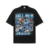 Camiseta de Manga Corta Haaland Copa del Mundo Verano Peso Pesado Calle Alta Americana Versátil Cuello Pequeño Camiseta Base de Algodón Puro