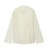 AliExpress Comércio Exterior Roupas Femininas 2026 Moda Europeia Americana Solta Gola Alta Bolso Bordado Manga Longa Camisa Feminina E5260671