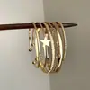 Pulsera Metálica de Estilo Europeo y Americano Vintage con un Toque Exagerado y Lujoso, Presentando un Diseño Abierto Retro