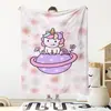 Manta de Franela con Estampado de Dibujos Animados de Unicornio para Niños y Niñas Dormitorio Manta de Aire Acondicionado Manta Cálida Cómoda