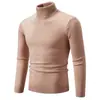 Novo Suéter Gola Alta Masculino Transfronteiriço de Comércio Exterior Estilo Coreano Moda Jovem Cor Sólida Manga Longa Tricotado Pulôver Camiseta Base