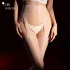 Medias strappy con brillo de aceite, medias Aurora, sin costuras en la cintura, sexys, alta densidad, sin costuras, entrepierna de una línea, brillantes, entrepierna abierta en cuatro direcciones, Aurora