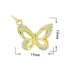 Accesorios para joyería DIY colgante de circonita microincrustada accesorios para collar serie Mariposa Libélula baño de oro de 18 quilates