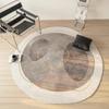 Alfombra Redonda Estilo Crema Sala de Estar Simple Cojín de Sofá Dormitorio Antideslizante Resistente al Desgaste Cojín para Silla Mecedora Silla de Computadora