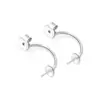 Accesorios de Plata de Ley S925 Bandeja Vacía para Perlas DIY Bandeja para Pedrería Aretes Chapado en Oro Oro Rosa Venta Directa de Fábrica