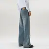 Nuevos jeans de estilo americano 2026, lavado, corte limpio, holgados para hombre, marca de moda, versátiles, rectos, corte A, hasta el suelo