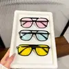Gafas de Sol de Doble Puente en Forma de T de Moda para Hombre, Protección UV, Montura Cuadrada Grande, Efecto Adelgazante, Gafas de Sol Populares de Influencer para Mujer