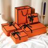 Caja de regalo con lazo naranja para regalo de cumpleaños, regalo de San Valentín, regalo de lápiz labial cosmético.
