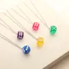 Amazon Transfronterizo Nuevo Creativo Colorido Resina Dibujos Animados Dados Collar Colgante Personalizado Moderno Joyería al por Mayor