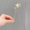 Grampo de Cabelo Flor com Franja Estilo Antigo para Mulheres, de Alto Padrão e Elegante, Versátil Grampo Hanfu, Grampo para Coque no Topo da Cabeça