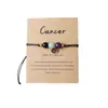 Amazon WISH Explosiones Calientes Pulsera Elástica de Doce Constelaciones Piedra Ojo de Tigre Ágata Pulsera de Cuentas de Color Mixto Tarjeta