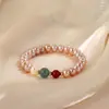 Pulsera de Jade Natural y Perla de Agua Dulce para Mujer, Lujo Accesible y Pulsera de Ágata de Gama Alta para Mujer, Nueva Pulsera de la Fortuna con Perlas Estilo Chino