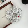 Goma para el pelo tipo scrunchie con volantes, lunares y corazón estilo coreano para mujer, sujetador de pelo grande fresco y dulce, accesorio versátil para el pelo para mujer