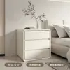 Mesita de noche pequeña multifuncional de madera maciza estilo crema para dormitorio, simple, moderna, creativa, minimalista, de alta gama, lujo ligero, con almacenamiento