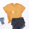 Comercio exterior europeo y americano nuevo para mujer Camiseta Vintage 1973 Estampado de letras de colores Original Parts mujer