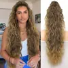 Coleta Sintética Estilo Europeo y Americano para Mujer, Cabello Largo Rizado Ondulado, Rizado Tipo Maíz Esponjoso, Coleta con Pinza de Garra, Fibra de Alta Temperatura