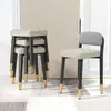 Nueva Silla de Comedor Tapizada Gruesa Apilable de Lujo Ligero para el Hogar Silla con Respaldo para Dormitorio Taburete Pequeño Simple Silla de Maquillaje